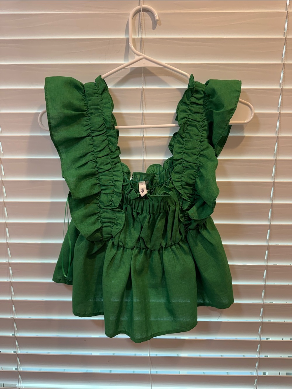 Ruffled Green Women’s Sleeveless Top